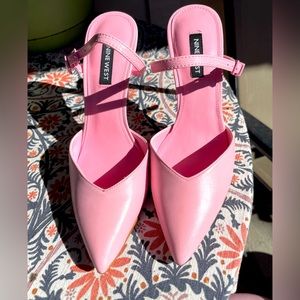 Baby pink Nine West sling back heels